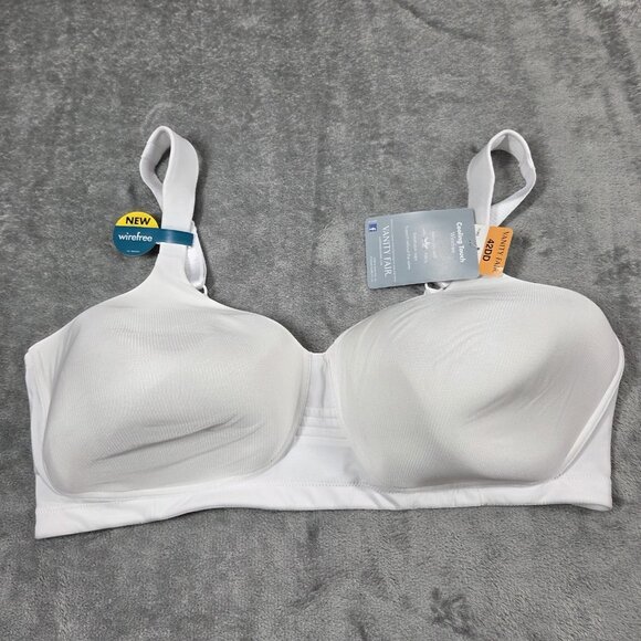 Vanity Fair 42DD Bra White Cooling Touch Full Figure Wirefree 71355 NEW - Picture 1 of 7